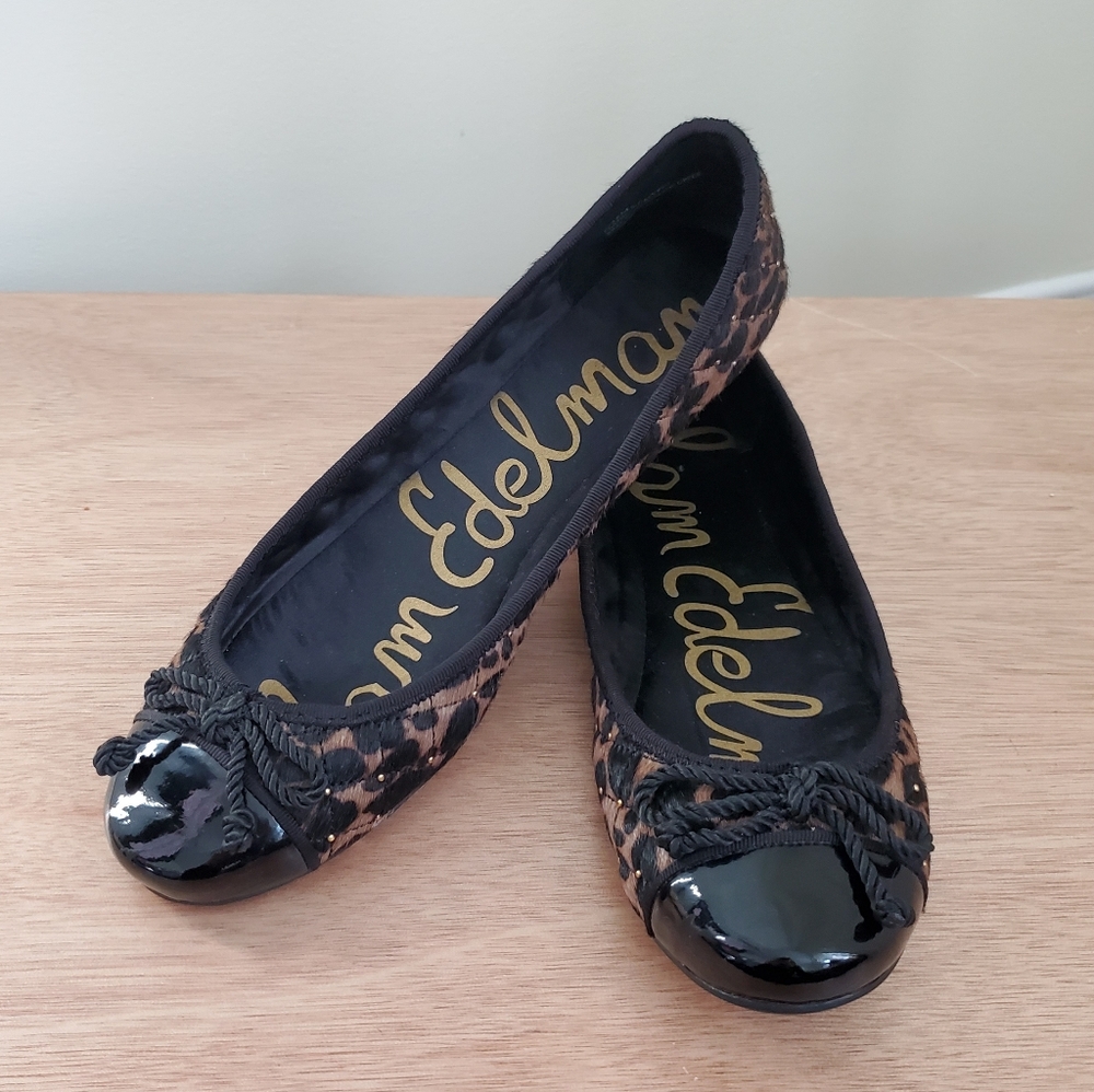 Sam Edelman Leather & Fur Flats Size 8